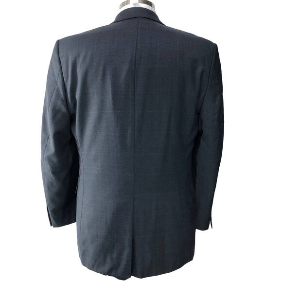 Ralph Lauren LRL Mens Size 40R Sport Coat Blazer Jacket Charcoal Blue Windowpane - Picture 7 of 15
